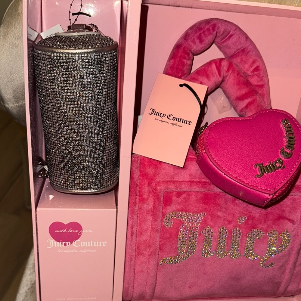 Juicy Couture Pink Plush Tote with Ruffled Handles - Picture 5 of 7